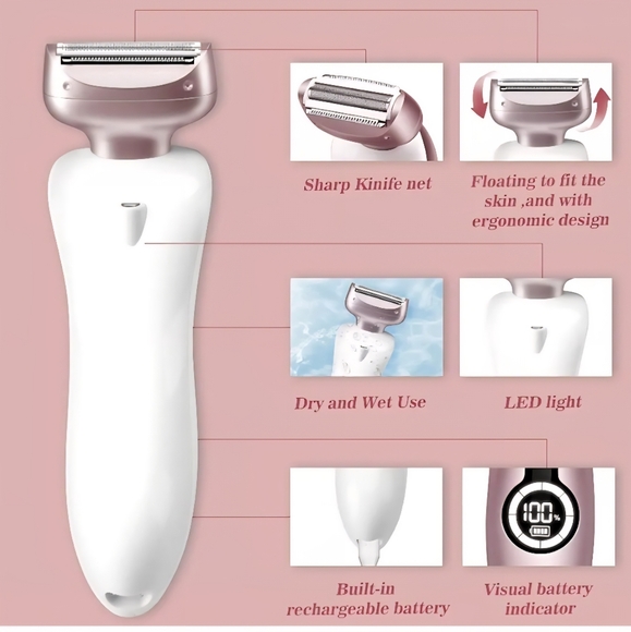 Akunbem Women's Electric Shaver in Pink - Picture 7 of 8